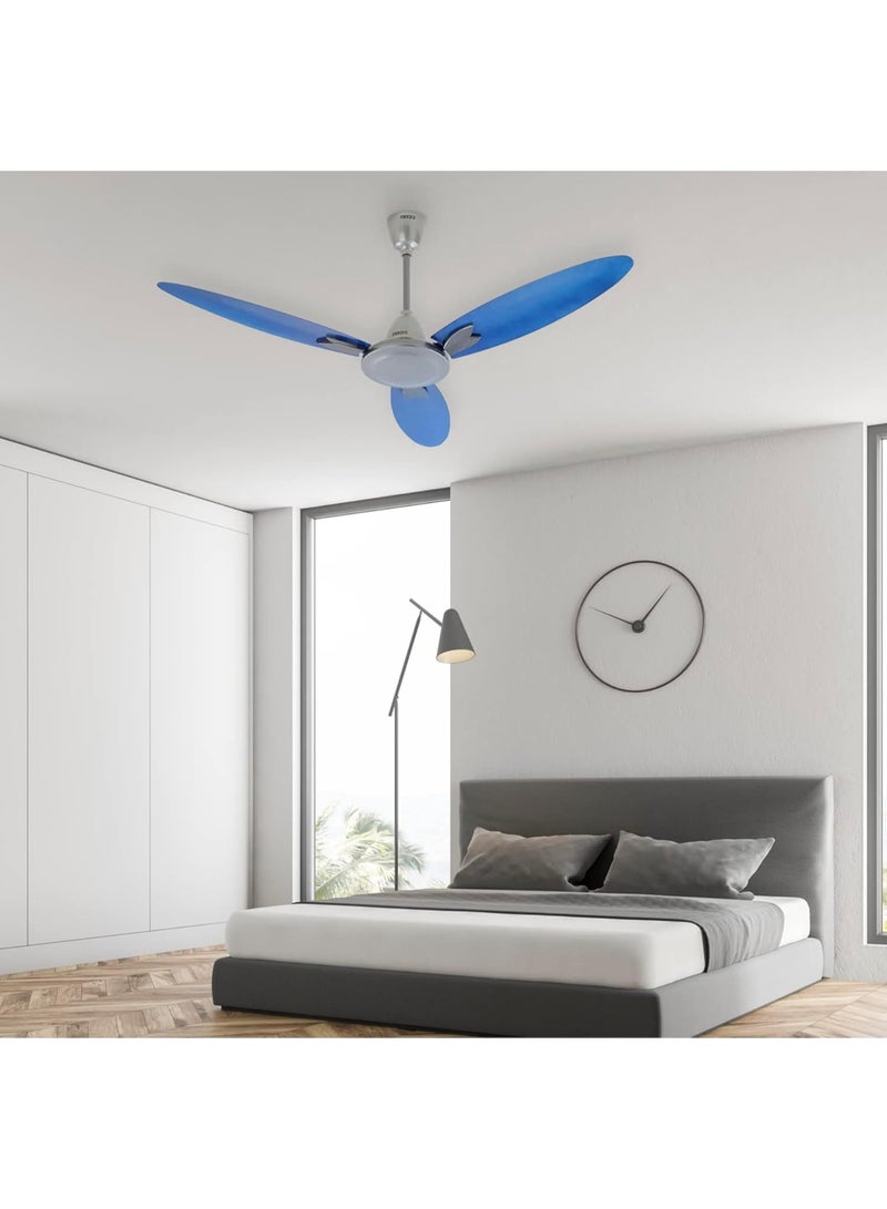 USHA Bloom Magnolia 1250mm|BEE Star Rated | Goodbye Dust Ceiling Fan | 2 Year Warranty | (Sparkle Grey & Blue) Pack of 1 - Image 2